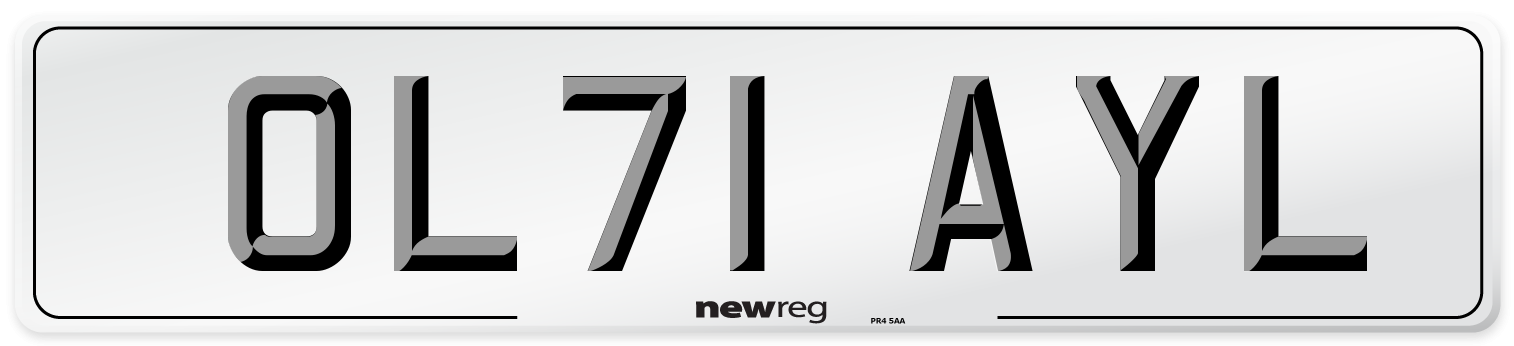 OL71 AYL Number Plate from New Reg